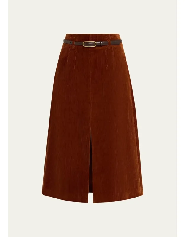 Corduroy Midi Skirt