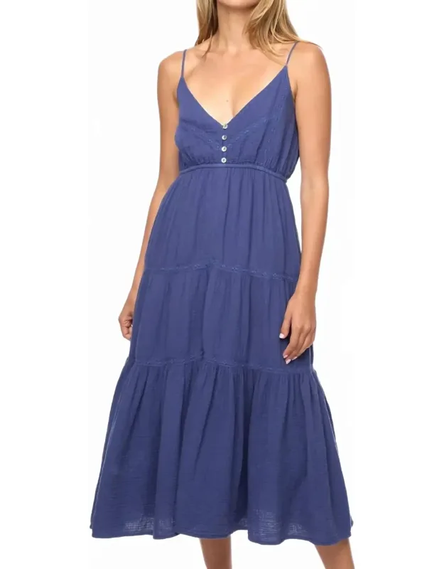 Lace Trim Button Dress