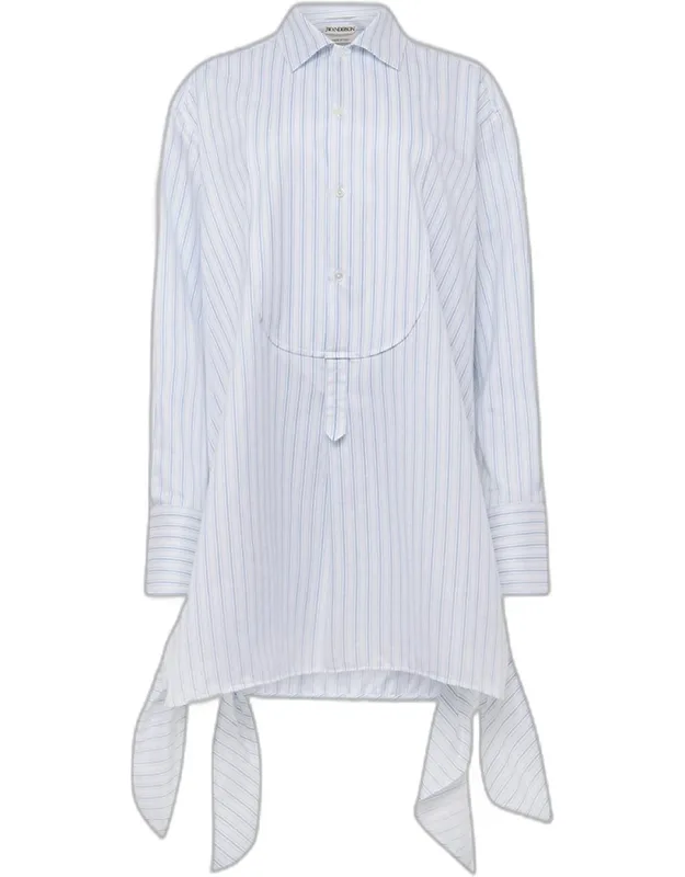 Knotted Stripe Mini Shirtdress