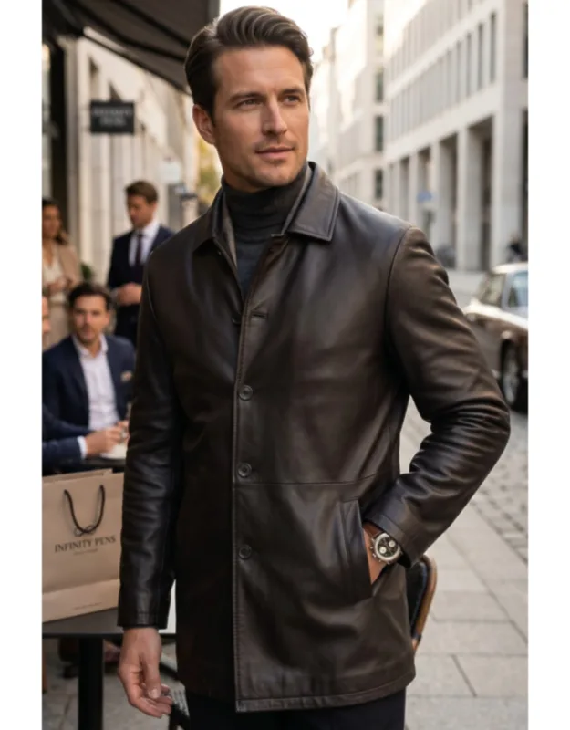 Long Collared Car Coat Jacket