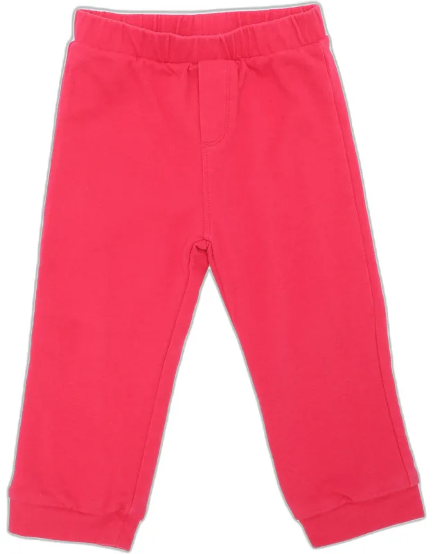 Hot Pink Stretch Cotton Heart Logo Jogging Trousers
