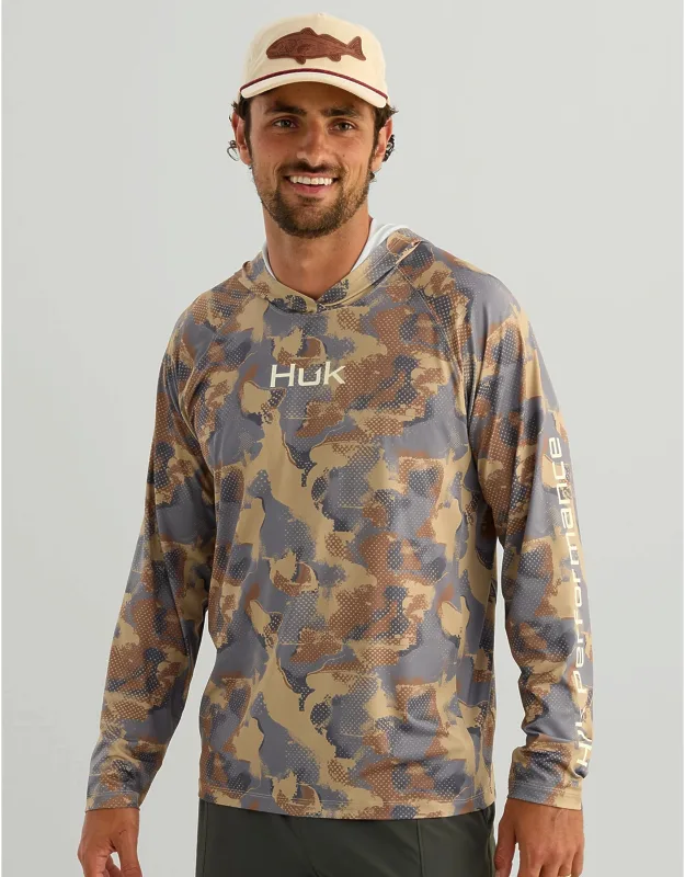 Huk Airweight Printed Hoodie - Tideloom Camo, Ultra-lightweight Comfort, Upf 40+ Protection