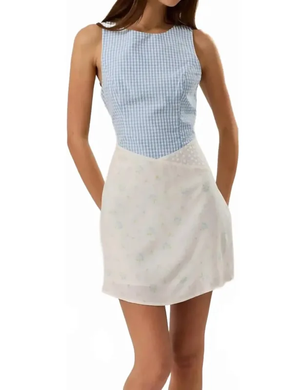 Perla Patchwork Mini Dress