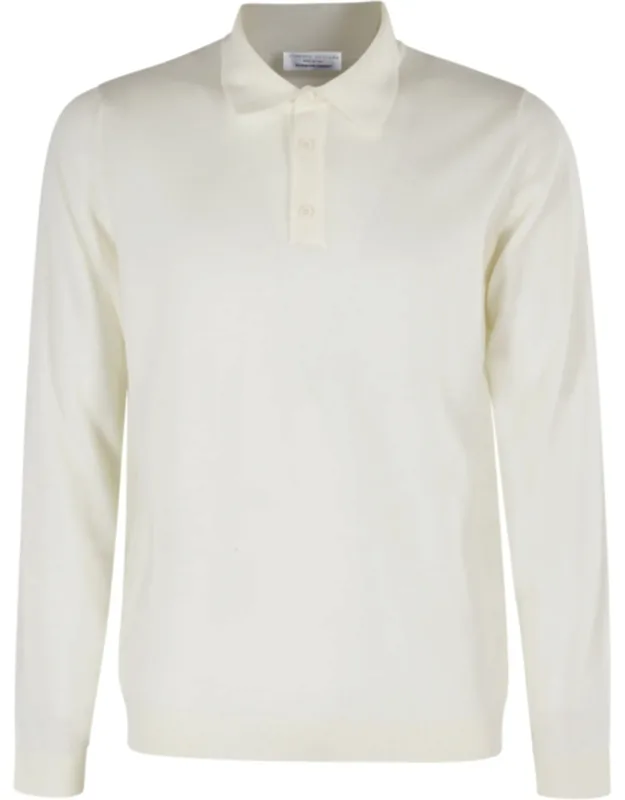 Button-down Ribbed Merino Wool Polo Shirt