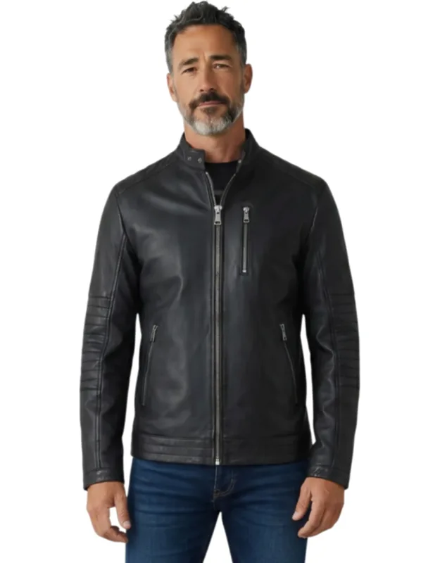 Quilted Lamb Leather Biker Jacket