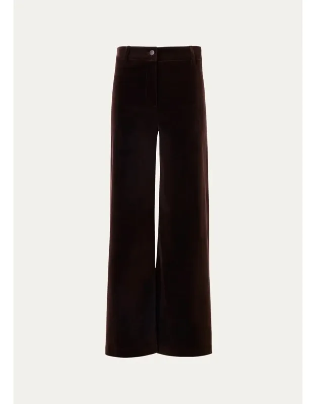 Caia Velvet Straight-leg Crop Trousers