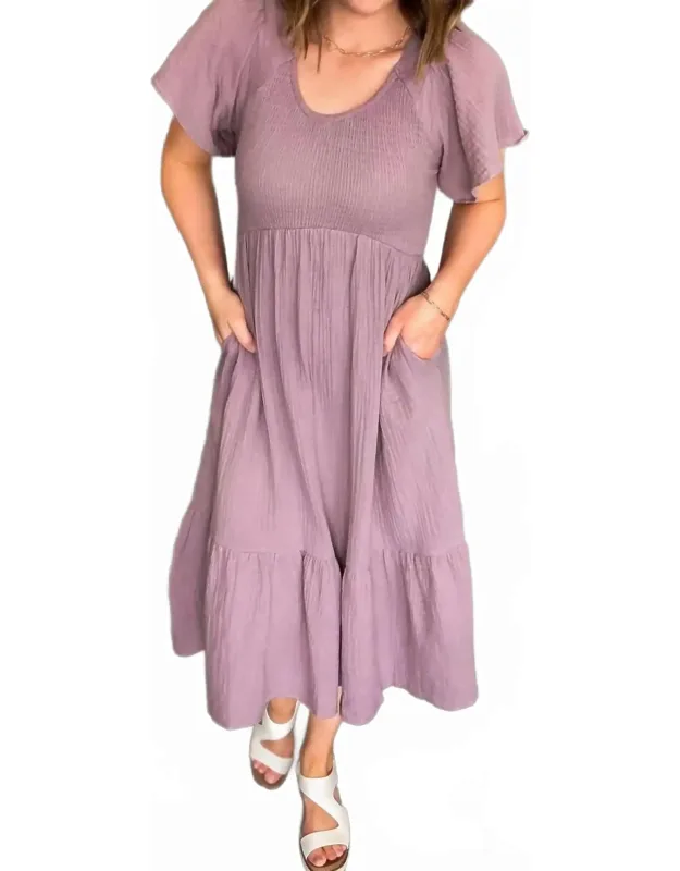 Smocked Midi Dress