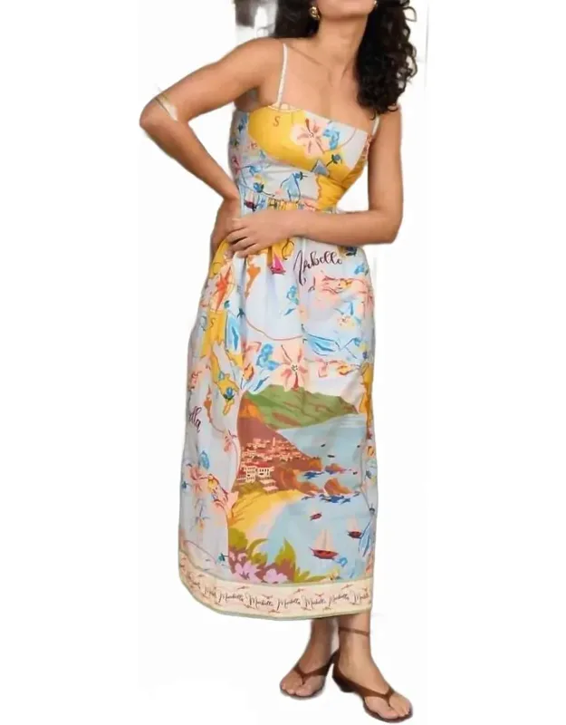Lillian Midi Dress - Fitted Bodice, Voluminous A-line Skirt