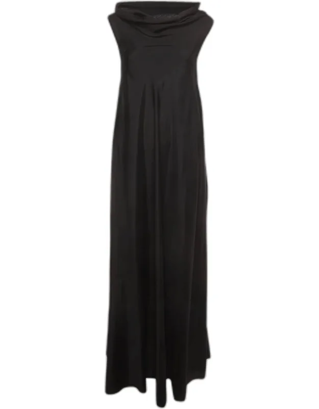Silk Cowl Neck Sleeveless Maxi Dress