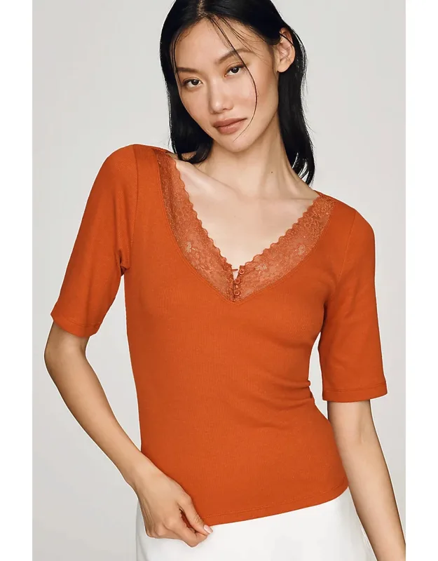 V-neck Henley T-shirt
