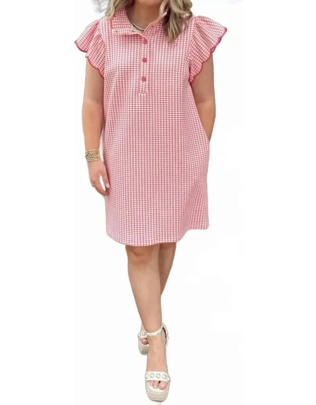 Scallop Sleeve Mini Dress