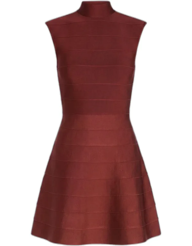 Knit Mock-neck Mini Dress