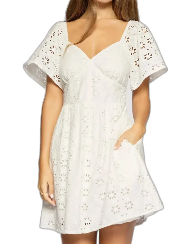 Eyelet Mini Dress