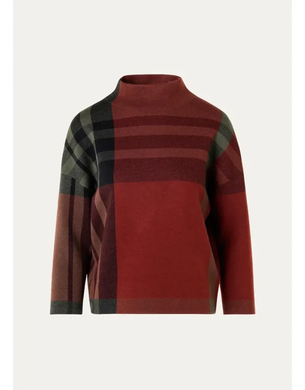 Jacquard Check Boxy Sweater