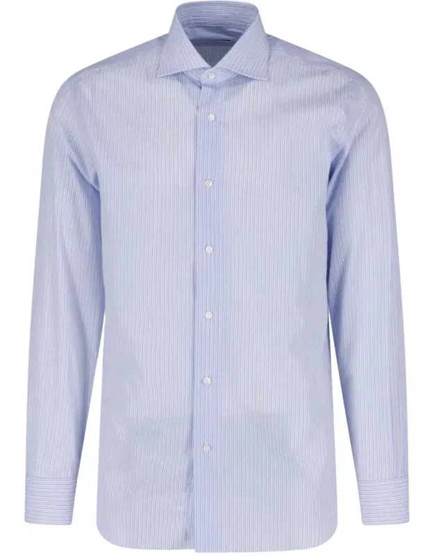 Pinstripe Long-sleeve Tailored Shirt