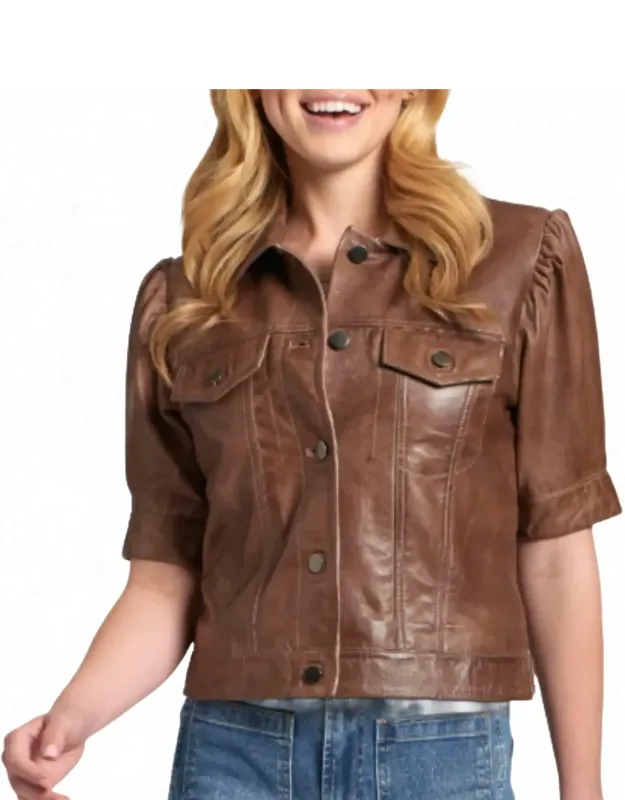 Short Sleeve Leather Jacket