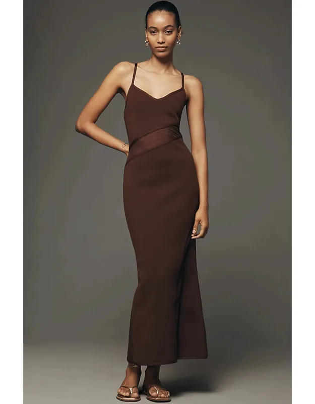 Sheer Panel Maxi Dress