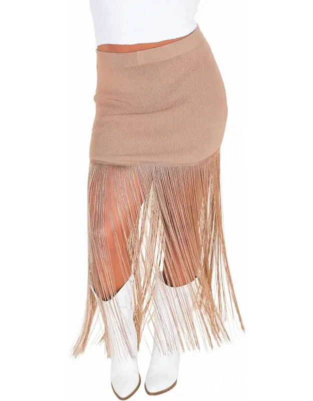 Fringe Midi Skirt