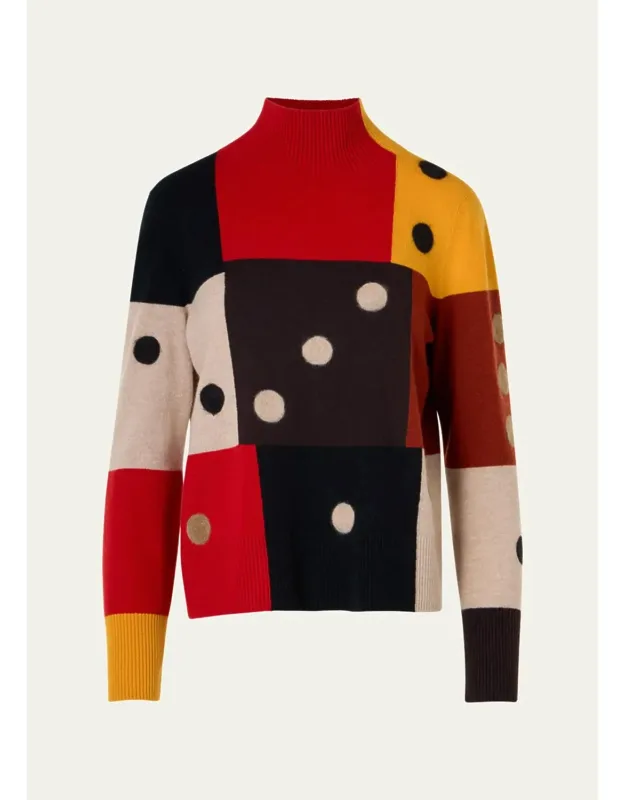 Intarsia Colorblock Wool-cashmere Sweater