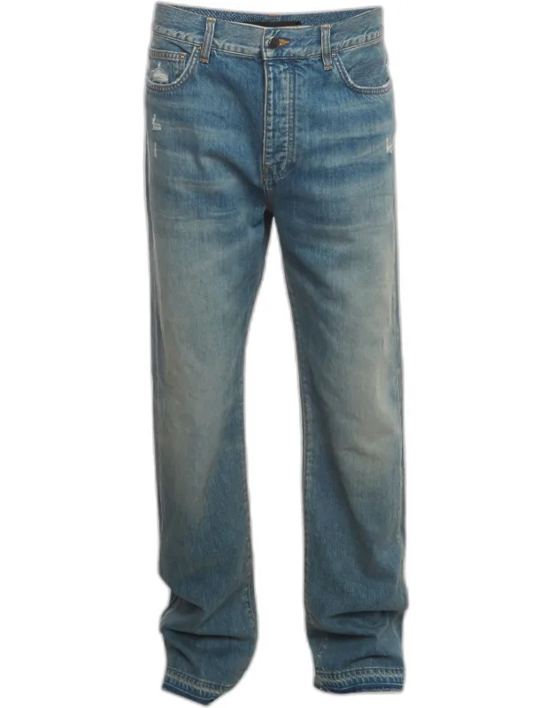 Denim Release Hem Straight-leg Jeans