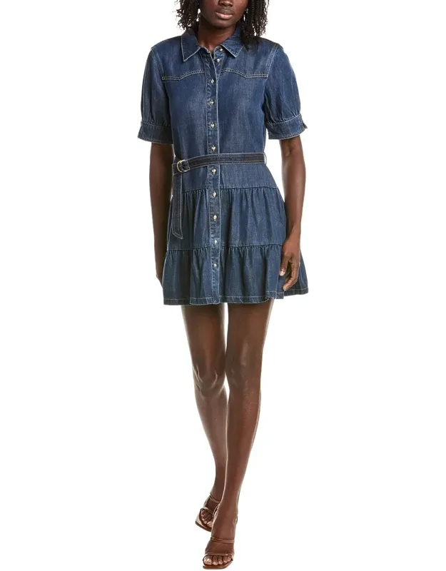 Ophelia Mini Dress With Spread Collar And Tiered Skirt