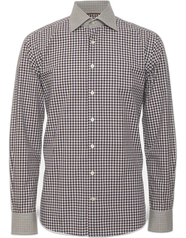 Cotton Checkered Long Sleeve Shirt