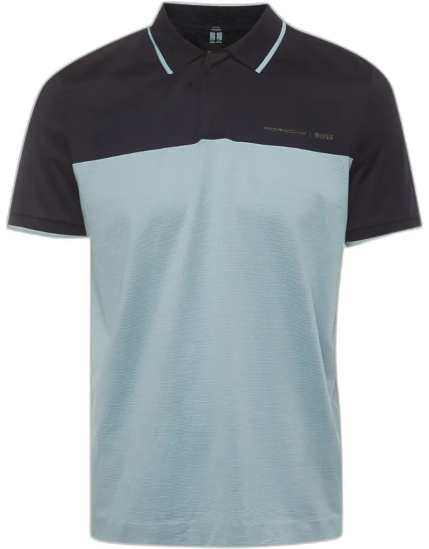 Color-blocked Logo Print Jersey Polo T-shirt