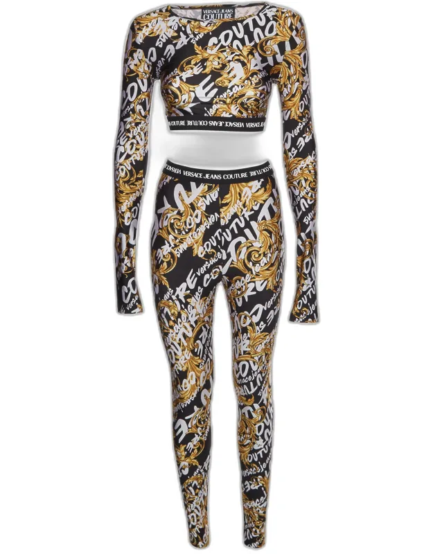 Barocco Print Top And Pant Set