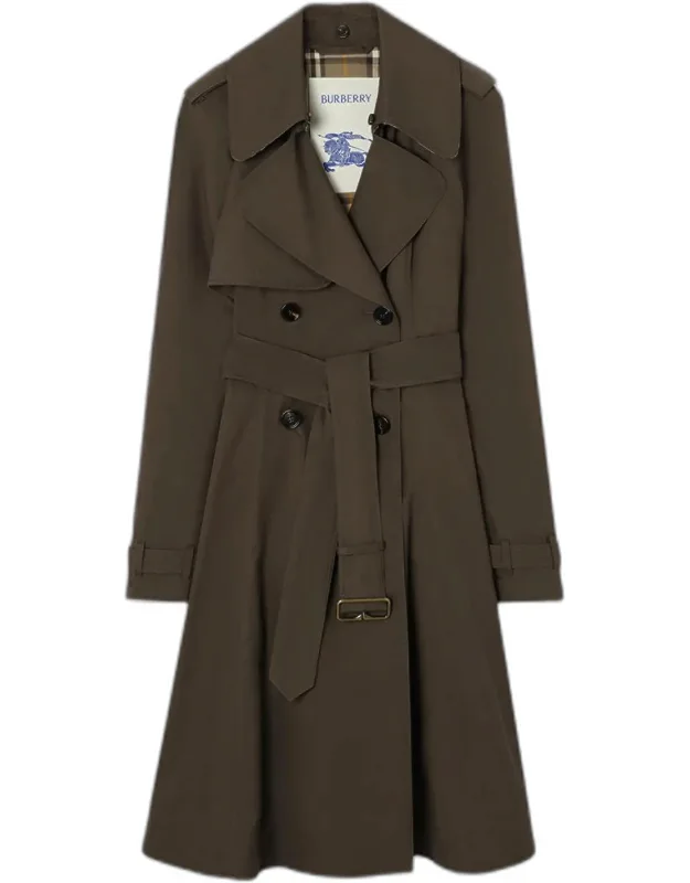 Belted A-line Trench Coat
