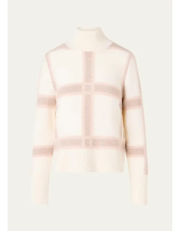 Intarsia Plaid Wool-cashmere Sweater