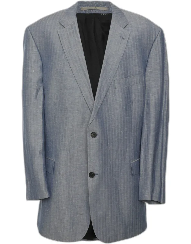 Wool And Linen Blend Single Breasted Blazer