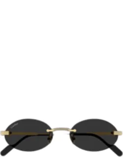 Oval Sunglasses With Fluted Details And Metal/acetate