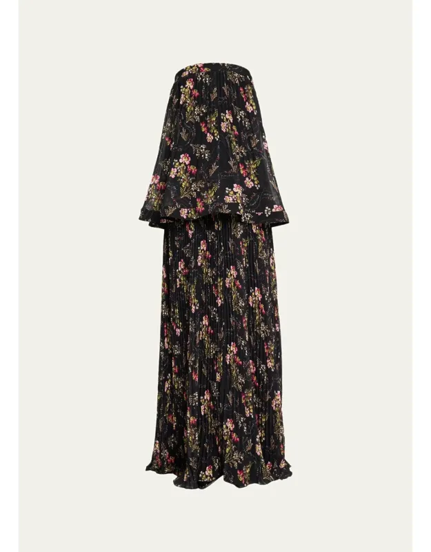 Floral Strapless Maxi Dress
