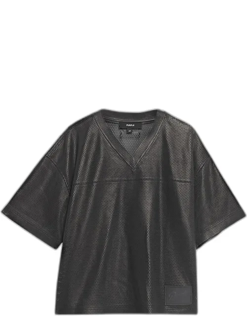 Leather Mesh T-shirt