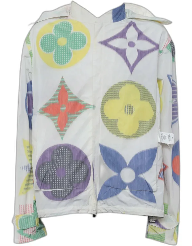 Jumbo Monogram Zip Up Windbreaker Jacket