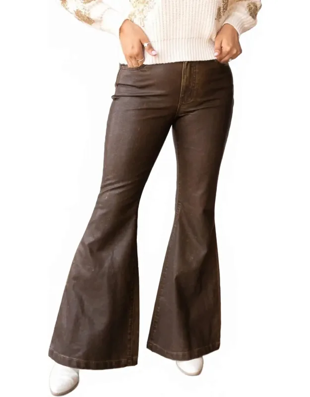 The Brandy Rustic Leather Bellbottoms