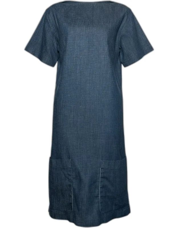 Boatneck Denim Shift Dress