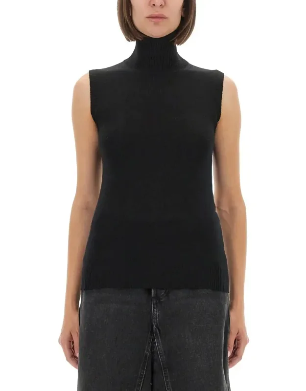Vertigo High-neck Virgin Wool Tank Top