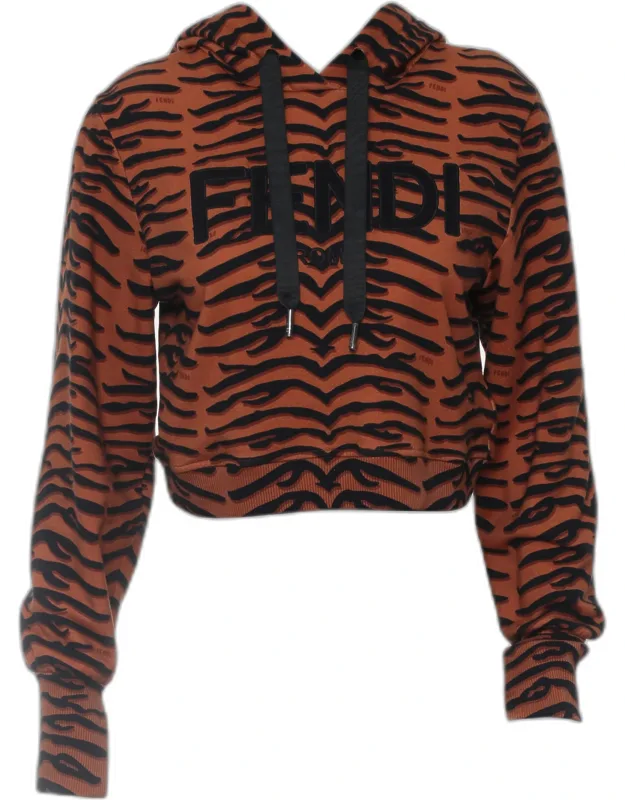 Logo Printed Crop Hoodie
