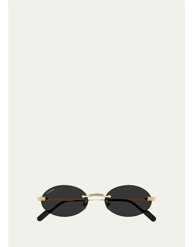 53mm Oval Sunglasses With Solid Lenses And Fluted Details