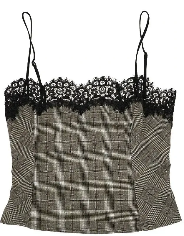 Prince Of Wales Top With Lace Trim