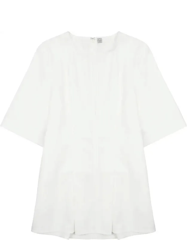 Plissé V-neck Blouse