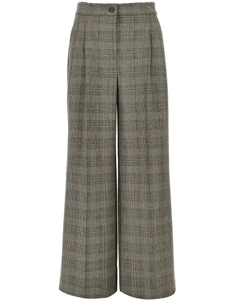 Prince Of Wales Wide-leg Pants