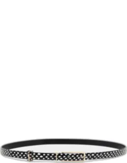 Snakeskin-embossed Printed Leather Belt