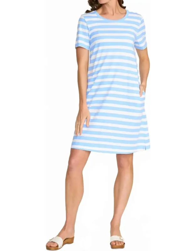 Horizontal Stripe Tee Shirt Dress