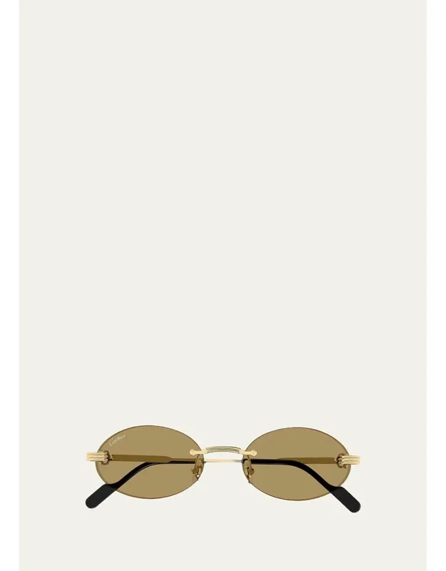 Rimless Oval Sunglasses
