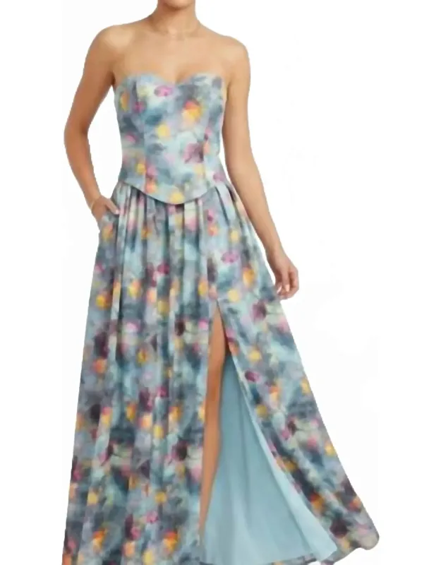 Strapless Lace Up Dress