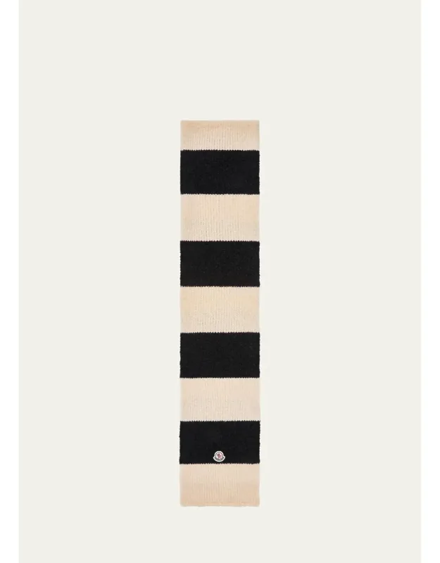 Wide Stripe Logo Patch Scarf