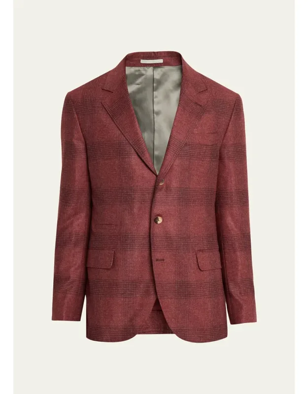 Plaid Wool-cashmere Single-breasted Sport Coat