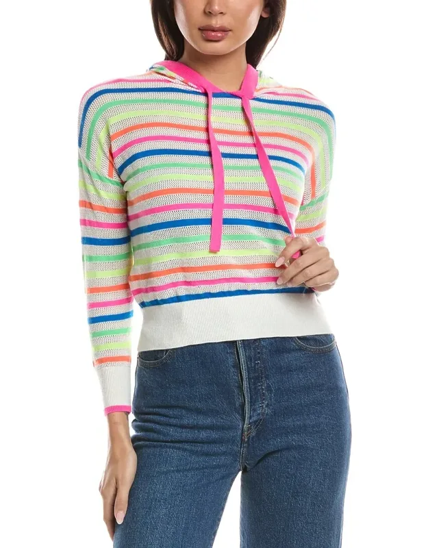 Rainbow Stripe Silk-blend Hoodie